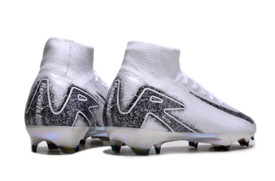 Men's Nike Air Zoom Mercurial Superfly 10 Elite FG Firm Ground High-Tops Football Boots - White/Black/Grey