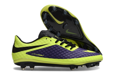 Men's Nike Hypervenom Phantom FG Firm Ground Low-Tops Football Boots - Purple/Yellow/Black
