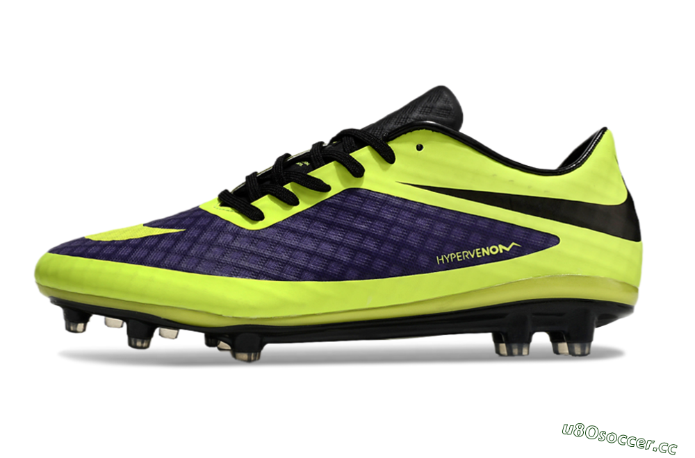 Men's Nike Hypervenom Phantom FG Firm Ground Low-Tops Football Boots - Purple/Yellow/Black 0