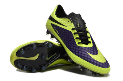 Men's Nike Hypervenom Phantom FG Firm Ground Low-Tops Football Boots - Purple/Yellow/Black