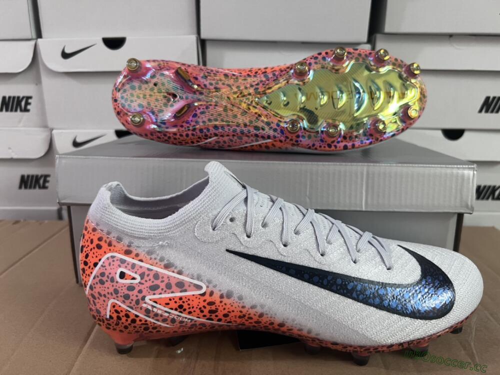 Men's Nike Air Zoom Mercurial Vapor 16 Elite AG Artificial Grass Low-Tops Football Boots - Grey/Black/Brown