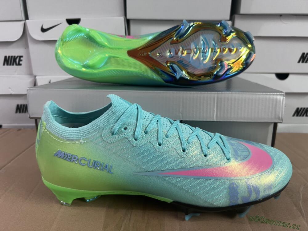 Men's Nike Air Zoom Mercurial Vapor 16 Elite FG Firm Ground Low-Tops Football Boots - Jade/Pink/Yellow