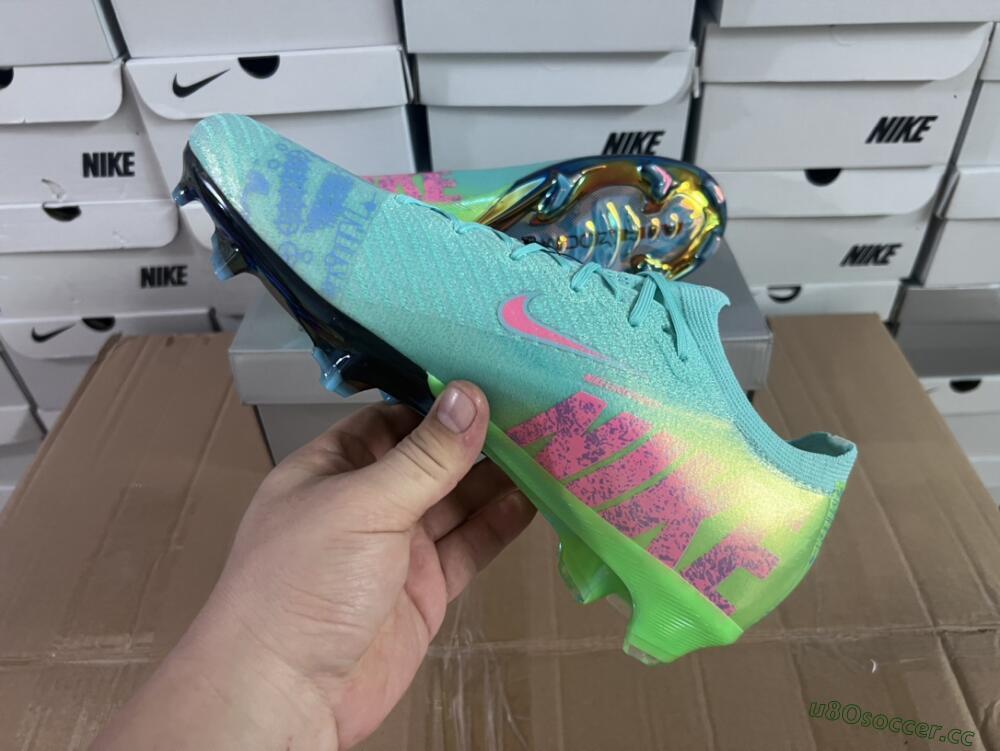 Men's Nike Air Zoom Mercurial Vapor 16 Elite FG Firm Ground Low-Tops Football Boots - Jade/Pink/Yellow