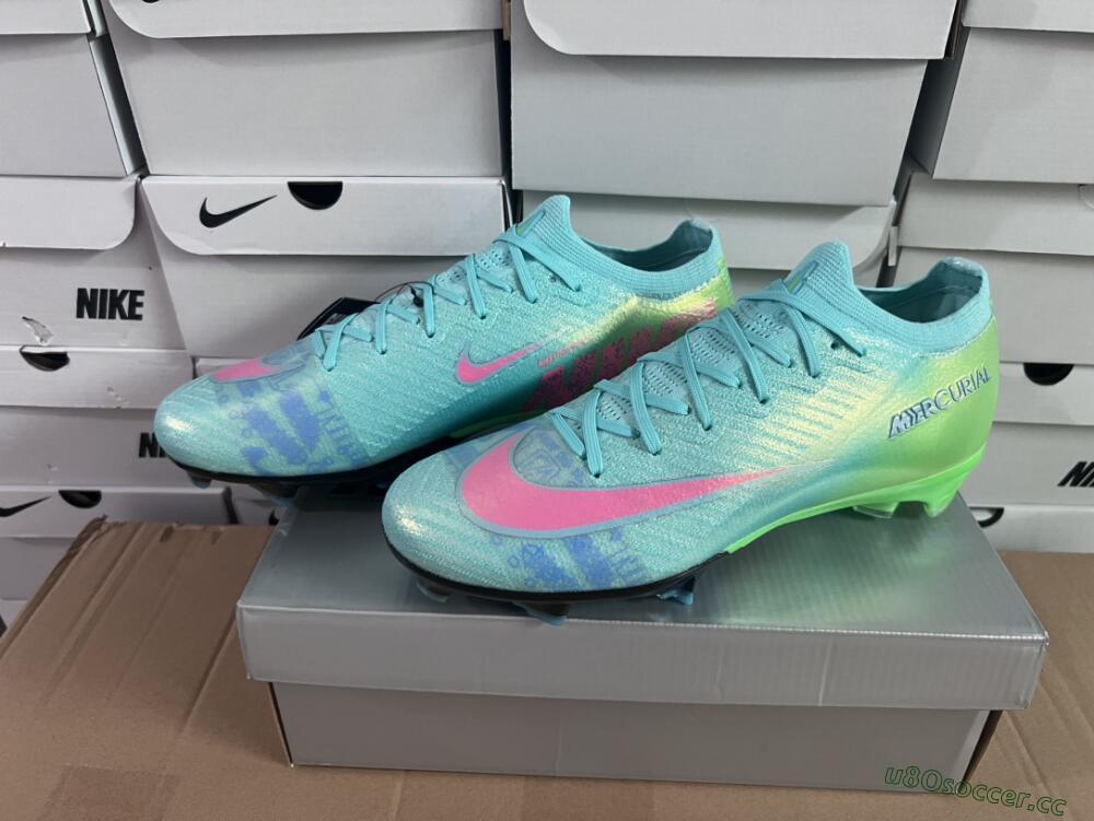 Men's Nike Air Zoom Mercurial Vapor 16 Elite FG Firm Ground Low-Tops Football Boots - Jade/Pink/Yellow