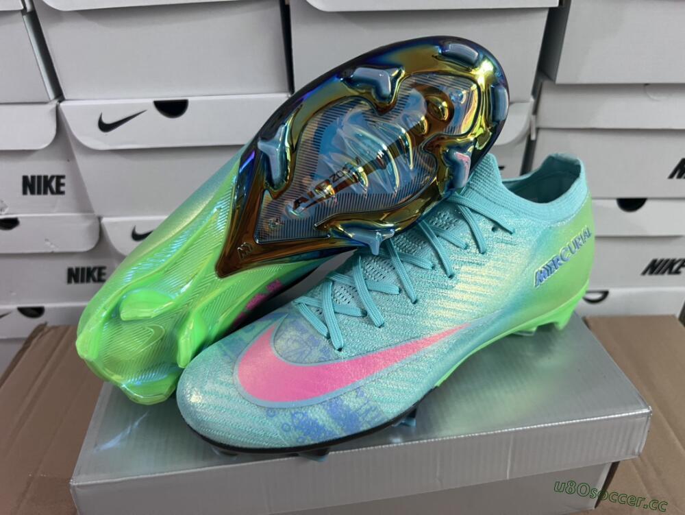 Men's Nike Air Zoom Mercurial Vapor 16 Elite FG Firm Ground Low-Tops Football Boots - Jade/Pink/Yellow