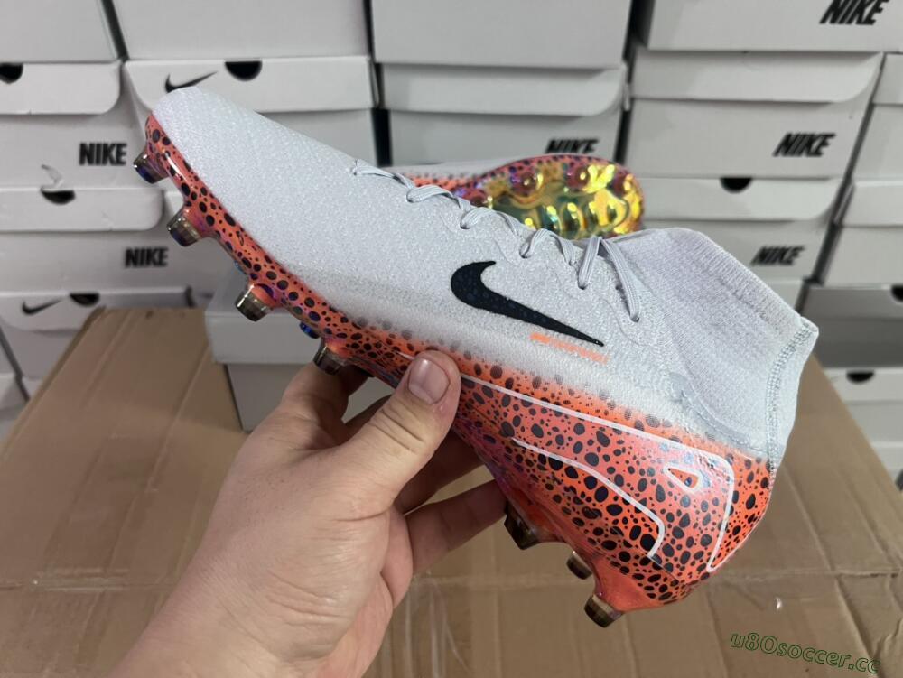 Unisex Nike Air Zoom Mercurial Superfly 10 Elite AG Artificial Grass High-Tops Football Boots - Grey/White/Leopard