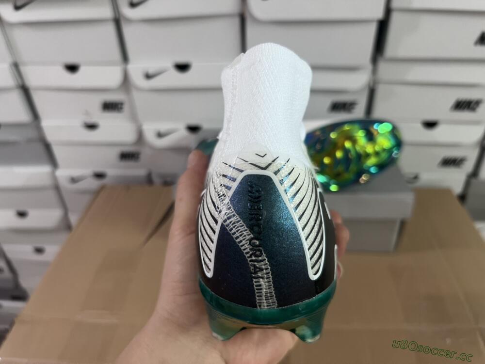 Men's Nike Air Zoom Mercurial Superfly 10 Elite FG Firm Ground High-Tops Football Boots - White/Blue/Gold