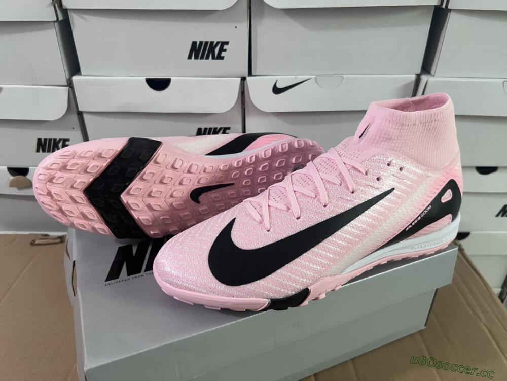 Unisex Nike Air Zoom Mercurial Superfly 10 Elite TF Artificial Turf High-Tops Football Shoes - Pink/White/Black