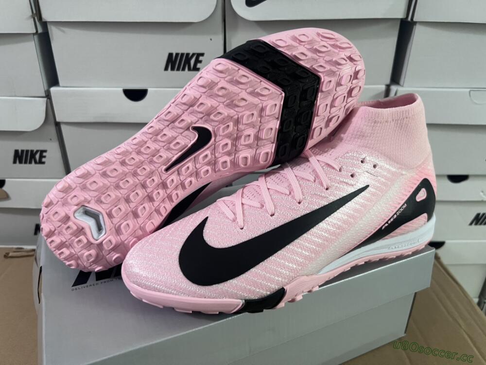 Unisex Nike Air Zoom Mercurial Superfly 10 Elite TF Artificial Turf High-Tops Football Shoes - Pink/White/Black