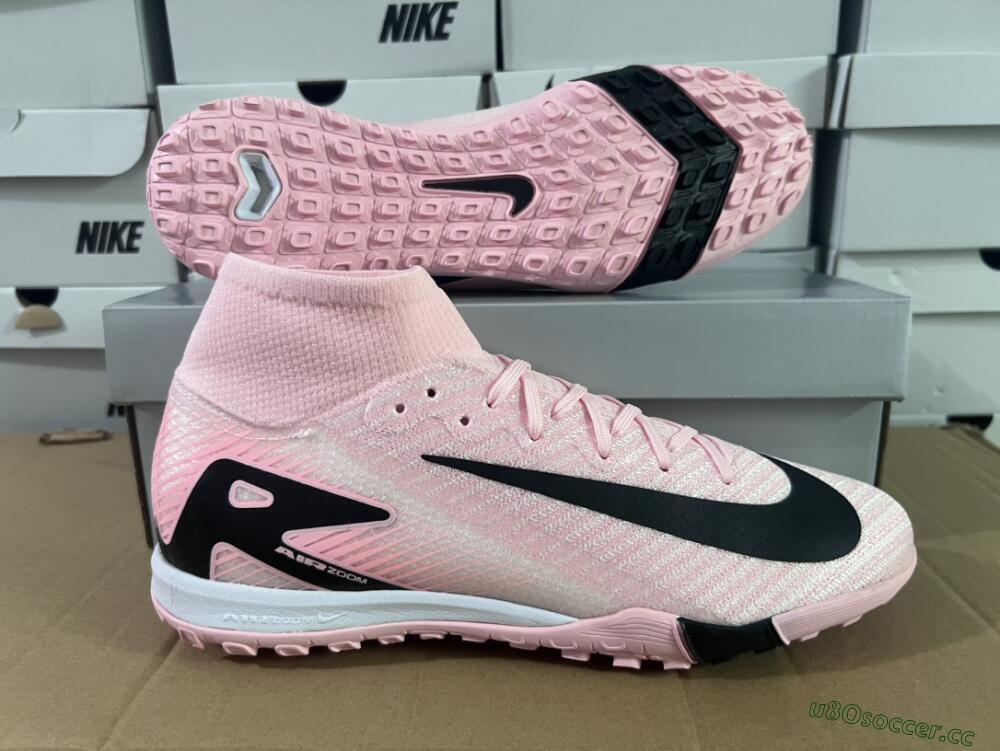 Unisex Nike Air Zoom Mercurial Superfly 10 Elite TF Artificial Turf High-Tops Football Shoes - Pink/White/Black