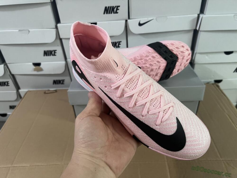 Unisex Nike Air Zoom Mercurial Superfly 10 Elite TF Artificial Turf High-Tops Football Shoes - Pink/White/Black