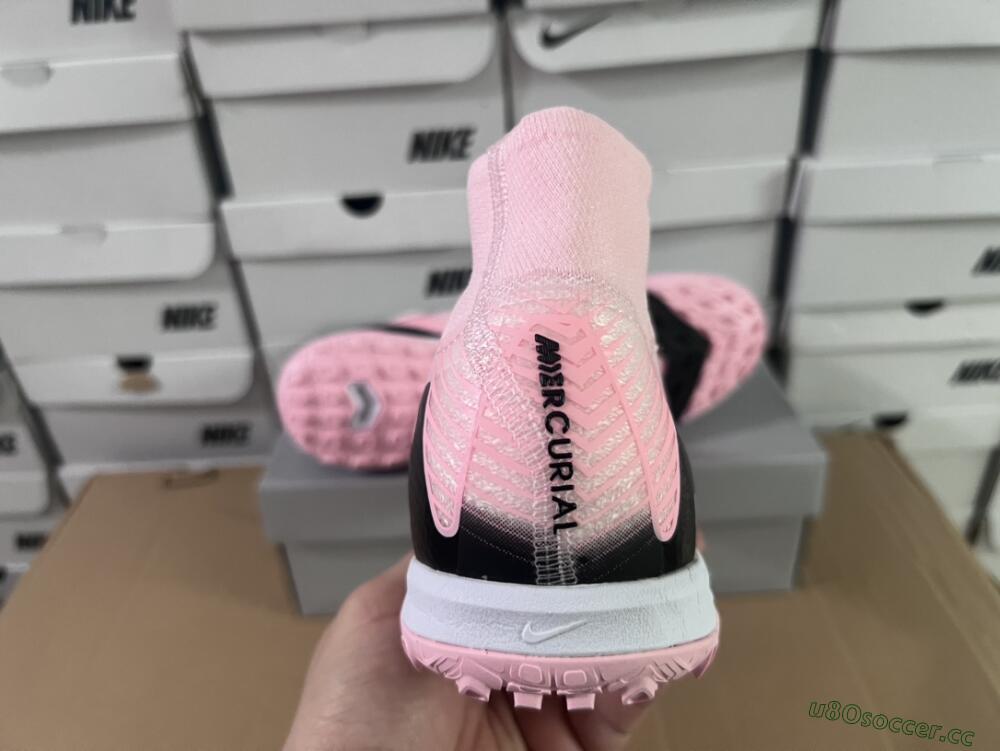 Unisex Nike Air Zoom Mercurial Superfly 10 Elite TF Artificial Turf High-Tops Football Shoes - Pink/White/Black