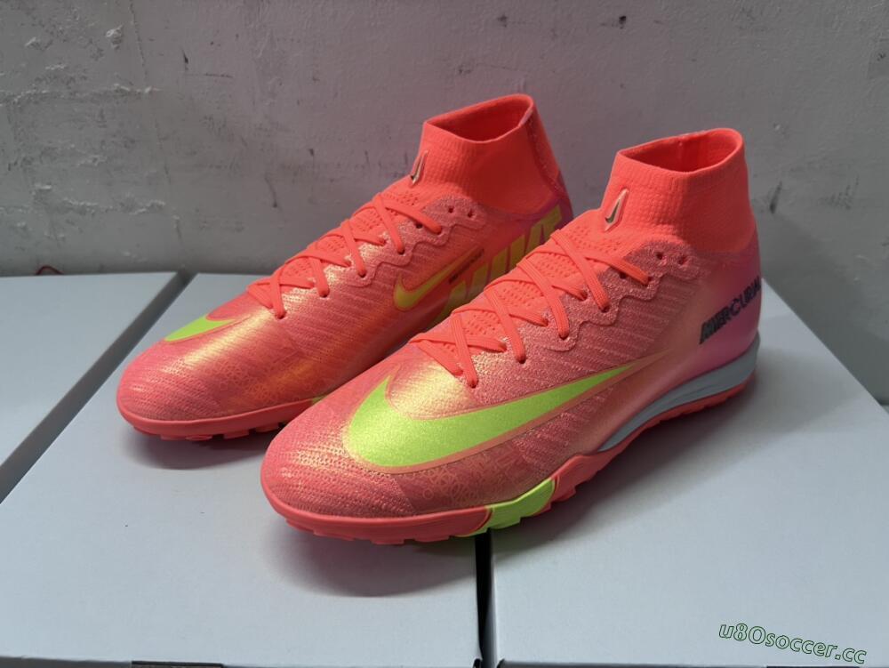Unisex Nike Air Zoom Mercurial Superfly 9 Elite TF Artificial Turf High-Tops Football Shoes - Red/Yellow/White