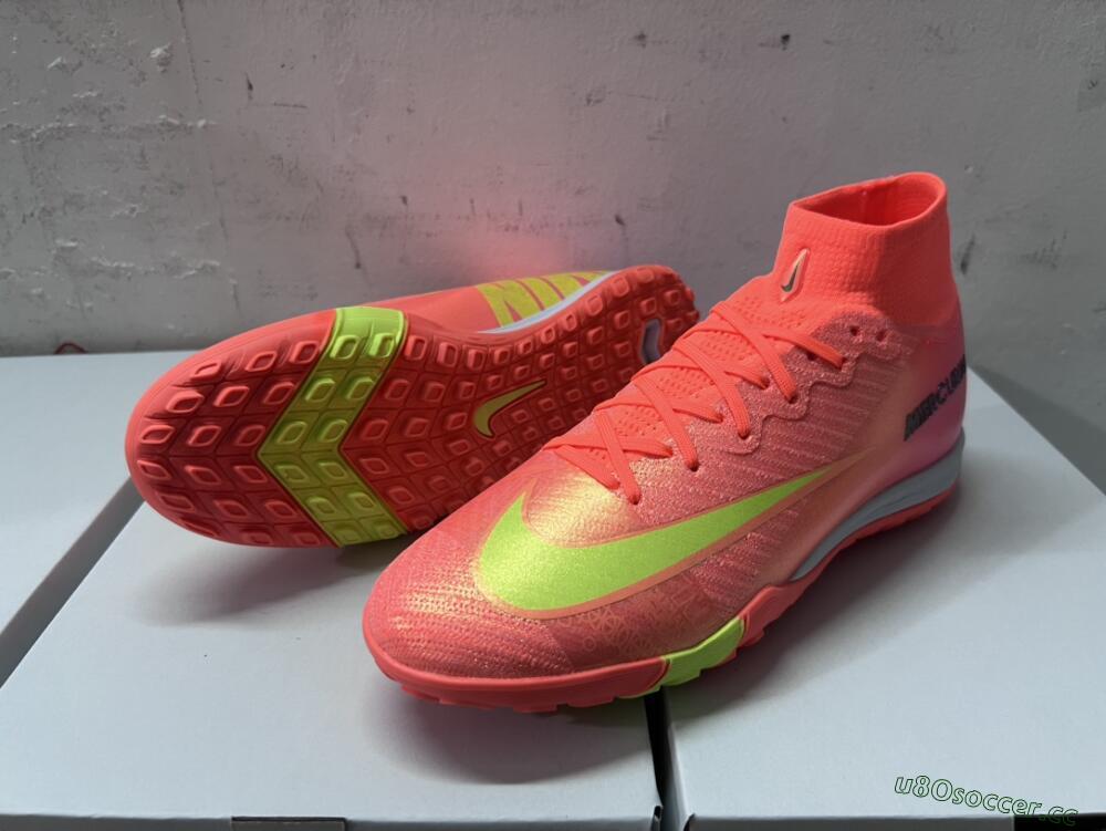 Unisex Nike Air Zoom Mercurial Superfly 9 Elite TF Artificial Turf High-Tops Football Shoes - Red/Yellow/White