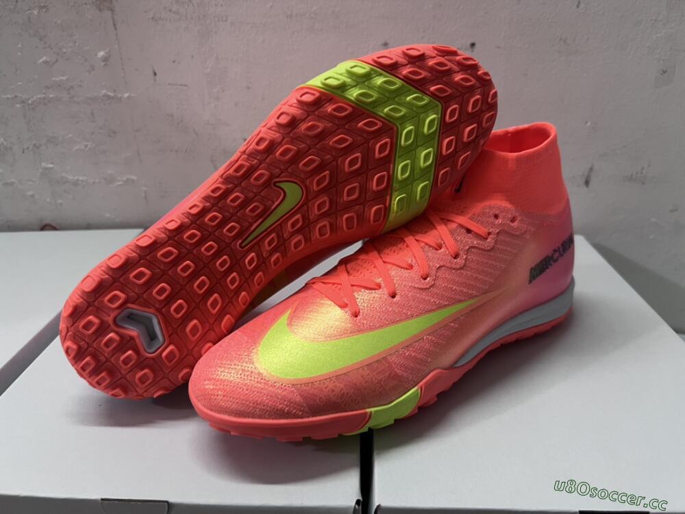Unisex Nike Air Zoom Mercurial Superfly 9 Elite TF Artificial Turf High-Tops Football Shoes - Red/Yellow/White
