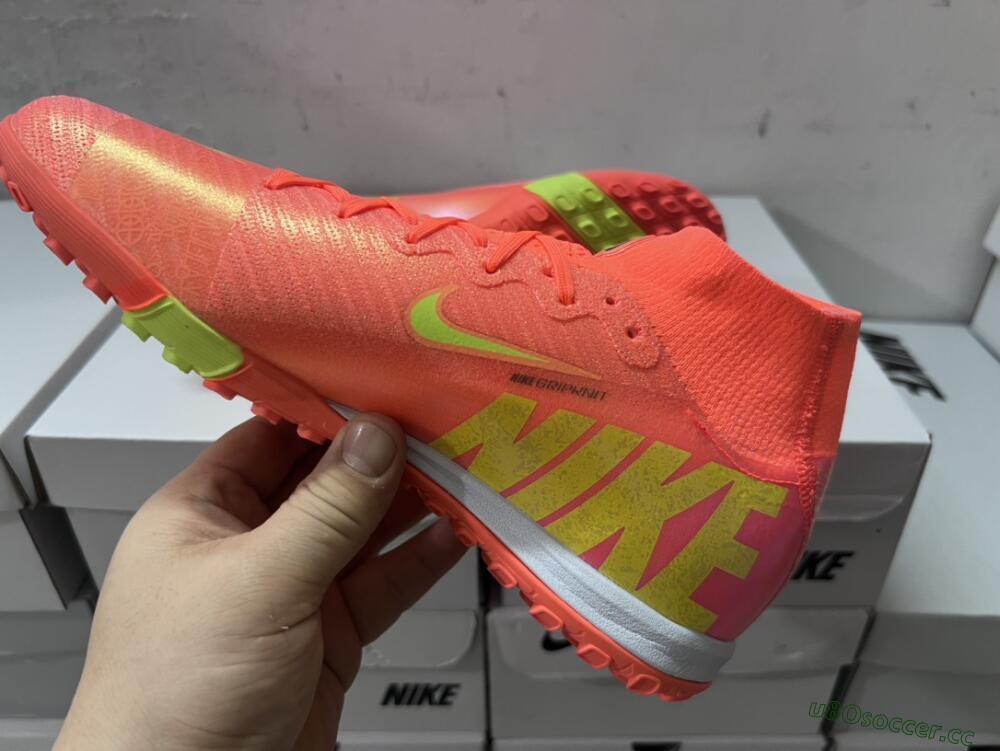Unisex Nike Air Zoom Mercurial Superfly 9 Elite TF Artificial Turf High-Tops Football Shoes - Red/Yellow/White