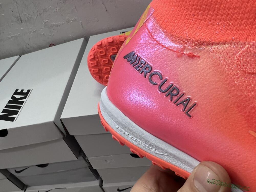 Unisex Nike Air Zoom Mercurial Superfly 9 Elite TF Artificial Turf High-Tops Football Shoes - Red/Yellow/White