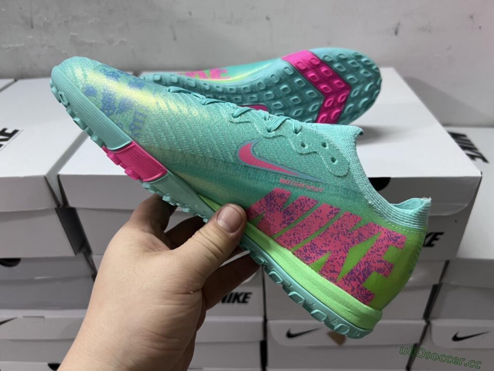 Unisex Nike Air Zoom Mercurial Vapor 16 Elite TF Artificial Turf Low-Tops Football Shoes - Jade/Pink/Blue
