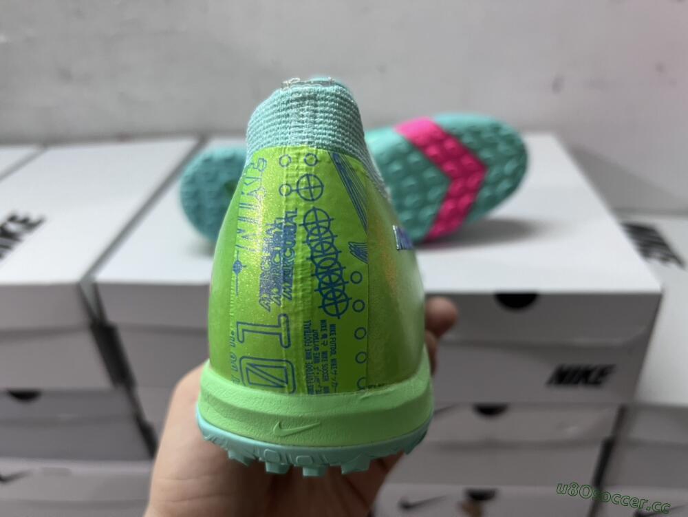 Unisex Nike Air Zoom Mercurial Vapor 16 Elite TF Artificial Turf Low-Tops Football Shoes - Jade/Pink/Blue