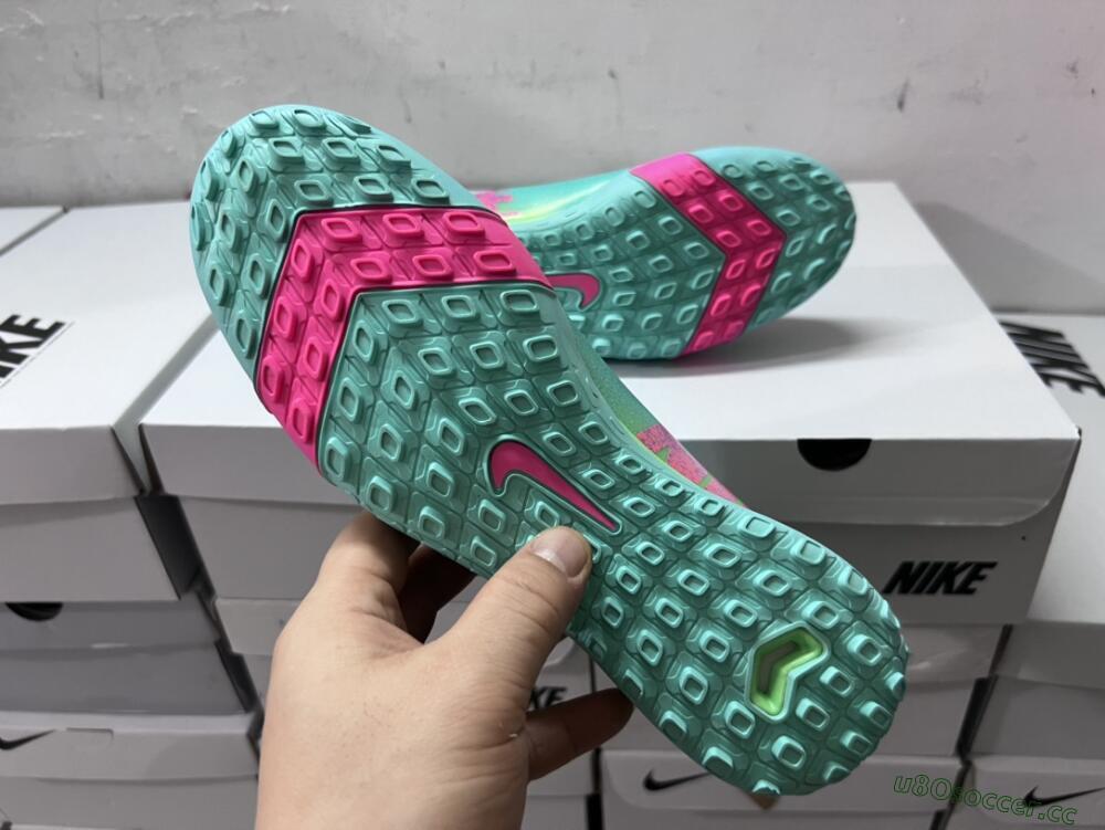 Unisex Nike Air Zoom Mercurial Vapor 16 Elite TF Artificial Turf Low-Tops Football Shoes - Jade/Pink/Blue