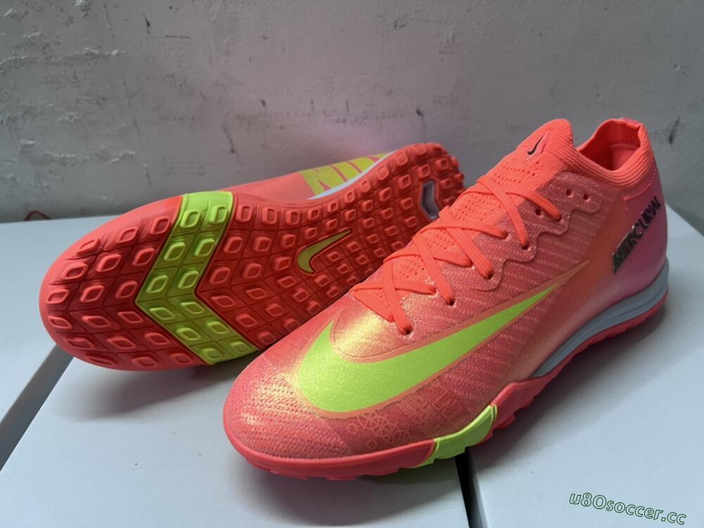 Unisex Nike Air Zoom Mercurial Vapor 15 Elite TF Artificial Turf Low-Tops Football Shoes - Red/Yellow/White