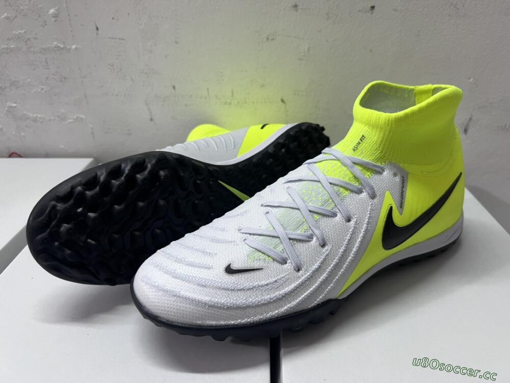 Men's Nike Phantom Luna Elite NU TF Artificial Turf High-Tops Football Shoes - Grey/Yellow/Black