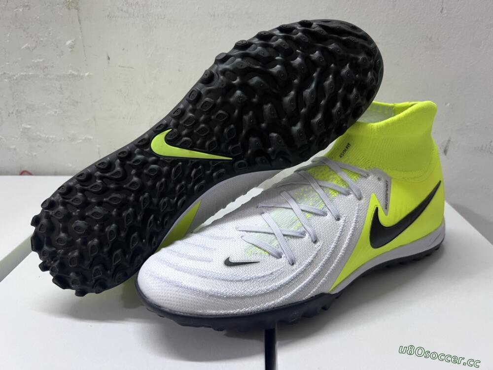 Men's Nike Phantom Luna Elite NU TF Artificial Turf High-Tops Football Shoes - Grey/Yellow/Black