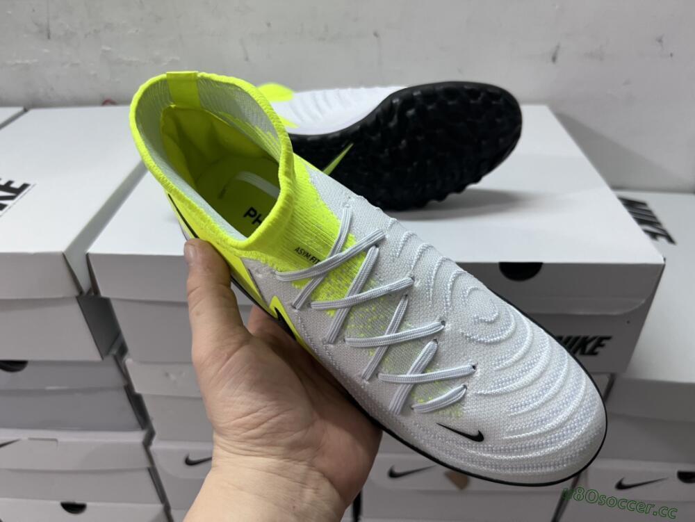 Men's Nike Phantom Luna Elite NU TF Artificial Turf High-Tops Football Shoes - Grey/Yellow/Black