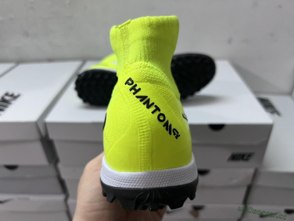 Men's Nike Phantom Luna Elite NU TF Artificial Turf High-Tops Football Shoes - Grey/Yellow/Black