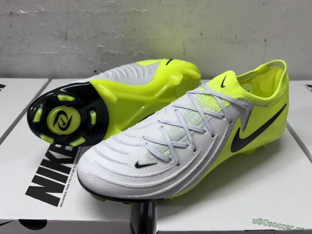 Men's Nike Phantom Luna Elite FG Firm Ground Low-Tops Football Boots - Grey/Yellow/Black