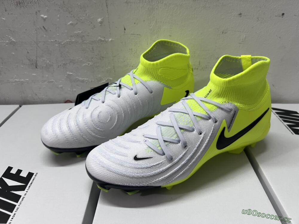Men's Nike Phantom Luna Elite FG Firm Ground High-Tops Football Boots - Grey/Yellow/Black