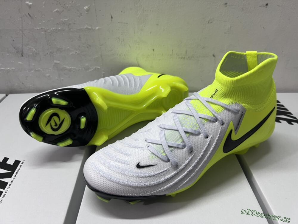 Men's Nike Phantom Luna Elite FG Firm Ground High-Tops Football Boots - Grey/Yellow/Black