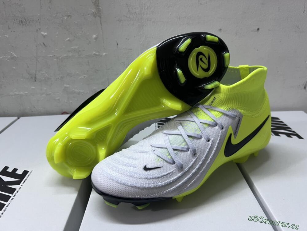 Men's Nike Phantom Luna Elite FG Firm Ground High-Tops Football Boots - Grey/Yellow/Black