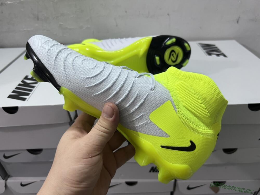 Men's Nike Phantom Luna Elite FG Firm Ground High-Tops Football Boots - Grey/Yellow/Black