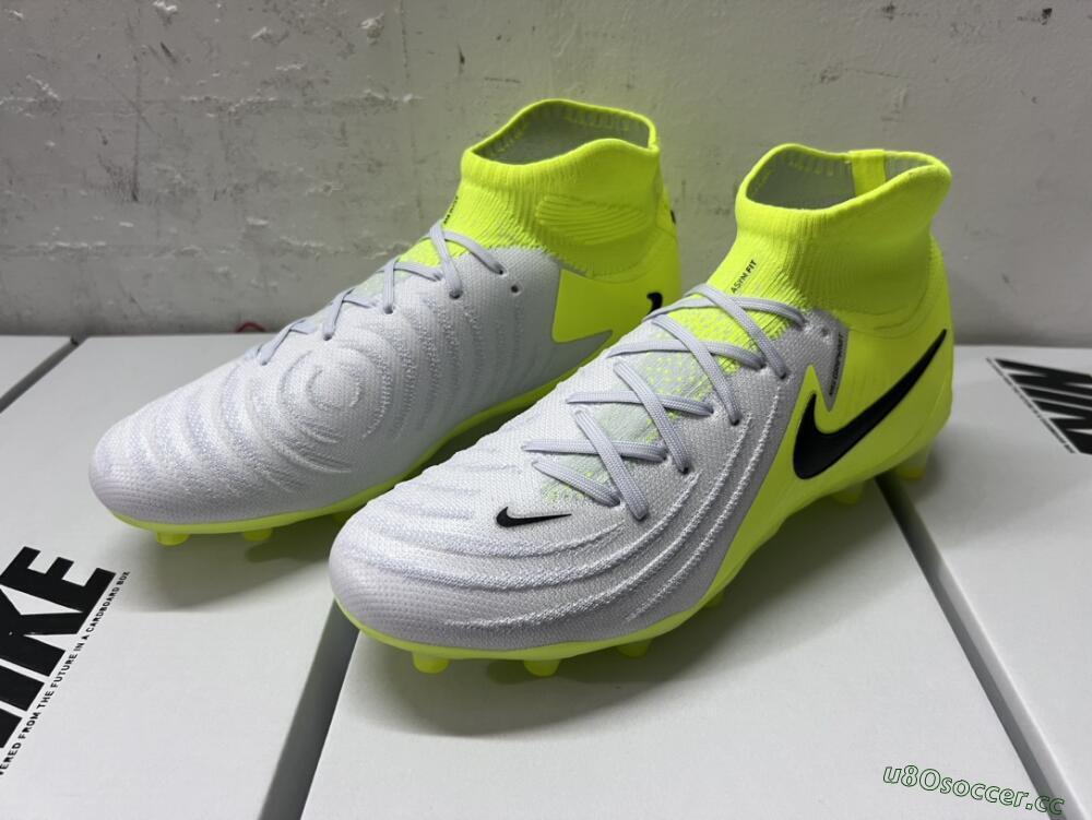 Men's Nike Phantom Luna Elite AG Artificial Grass High-Tops Football Boots - Grey/Yellow/Black
