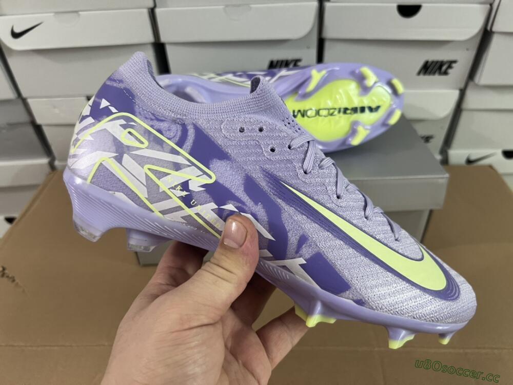 Unisex Nike Air Zoom Mercurial Vapor 16 Elite FG Firm Ground Low-Tops Football Boots - Purple/Yellow/White