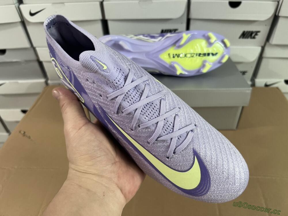 Unisex Nike Air Zoom Mercurial Vapor 16 Elite FG Firm Ground Low-Tops Football Boots - Purple/Yellow/White