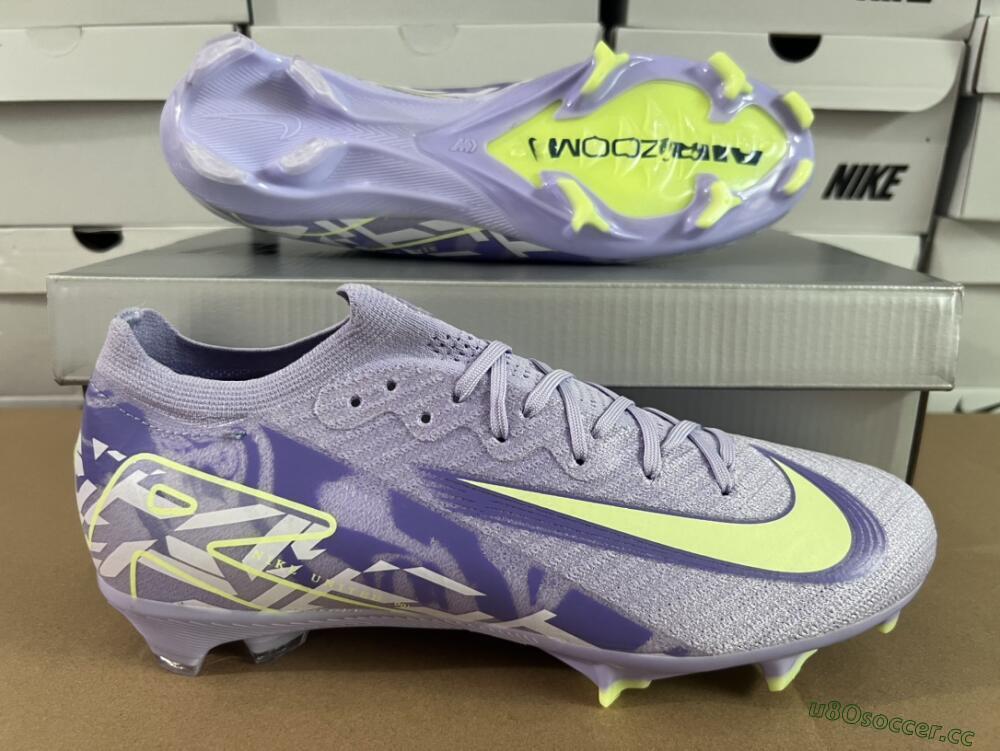 Unisex Nike Air Zoom Mercurial Vapor 16 Elite FG Firm Ground Low-Tops Football Boots - Purple/Yellow/White