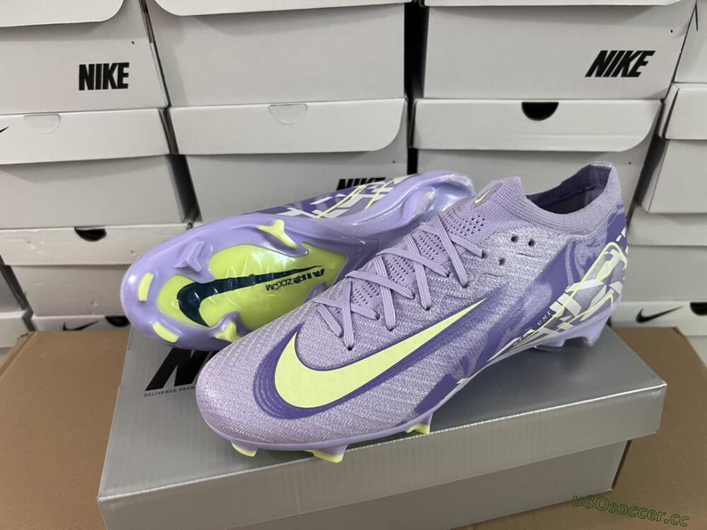 Unisex Nike Air Zoom Mercurial Vapor 16 Elite FG Firm Ground Low-Tops Football Boots - Purple/Yellow/White