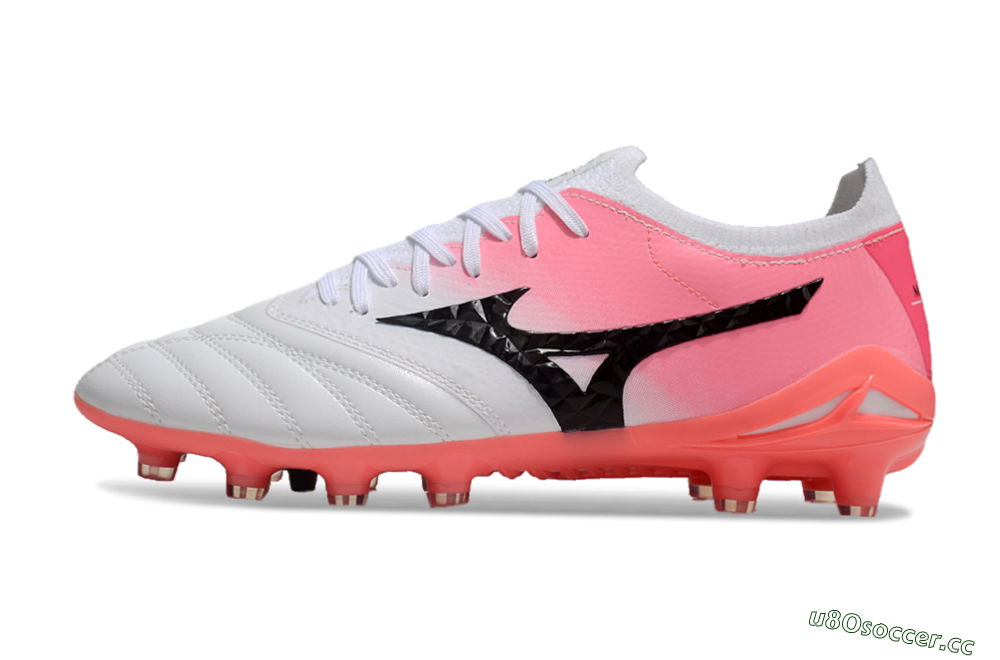 Unisex Mizuno Morelia Neo 3 FG Firm Ground Low-Tops Football Boots - White/Black/Pink 0