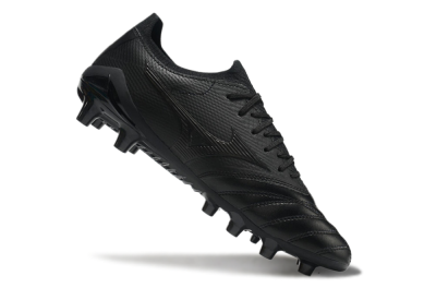 Men's Mizuno Morelia Neo 3 FG Firm Ground Low-Tops Football Boots - Black/Black