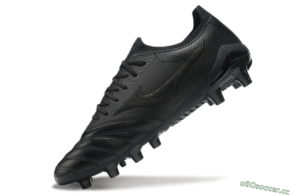 Men's Mizuno Morelia Neo 3 FG Firm Ground Low-Tops Football Boots - Black/Black 6