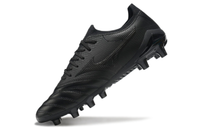 Men's Mizuno Morelia Neo 3 FG Firm Ground Low-Tops Football Boots - Black/Black