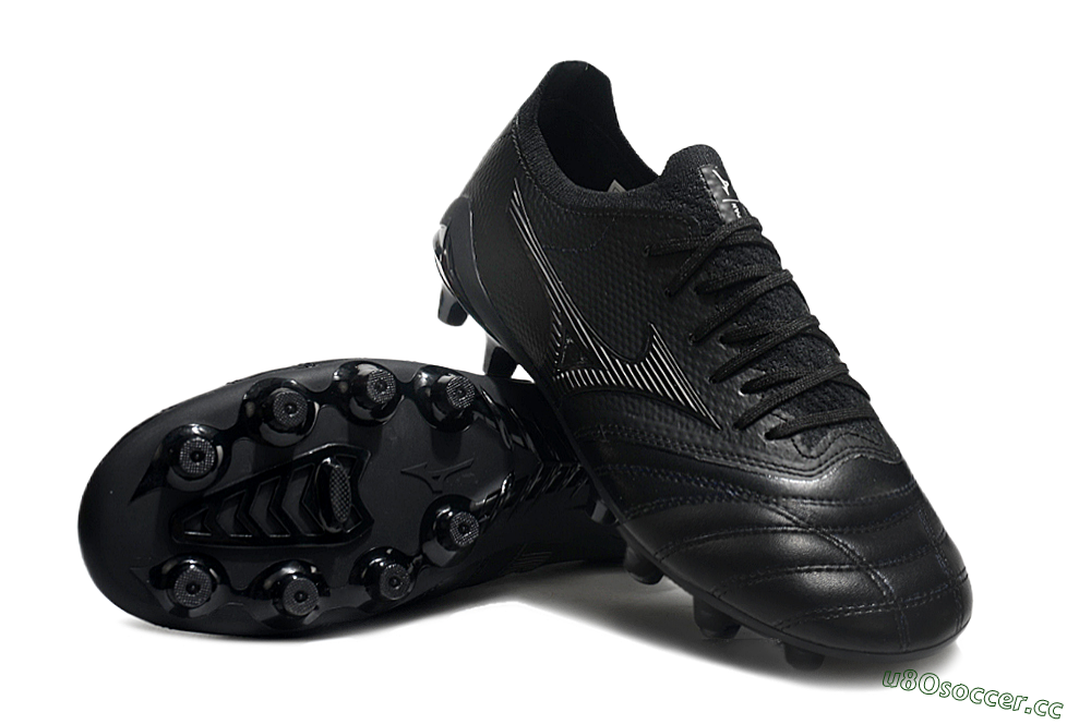 Men's Mizuno Morelia Neo 3 FG Firm Ground Low-Tops Football Boots - Black/Black 4
