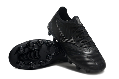 Men's Mizuno Morelia Neo 3 FG Firm Ground Low-Tops Football Boots - Black/Black