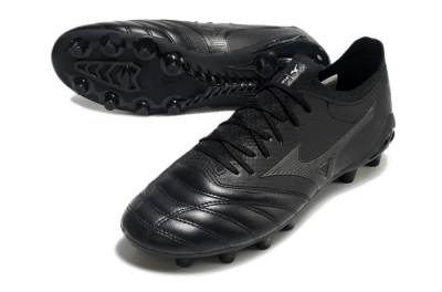Men's Mizuno Morelia Neo 3 FG Firm Ground Low-Tops Football Boots - Black/Black