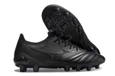 Men's Mizuno Morelia Neo 3 FG Firm Ground Low-Tops Football Boots - Black/Black
