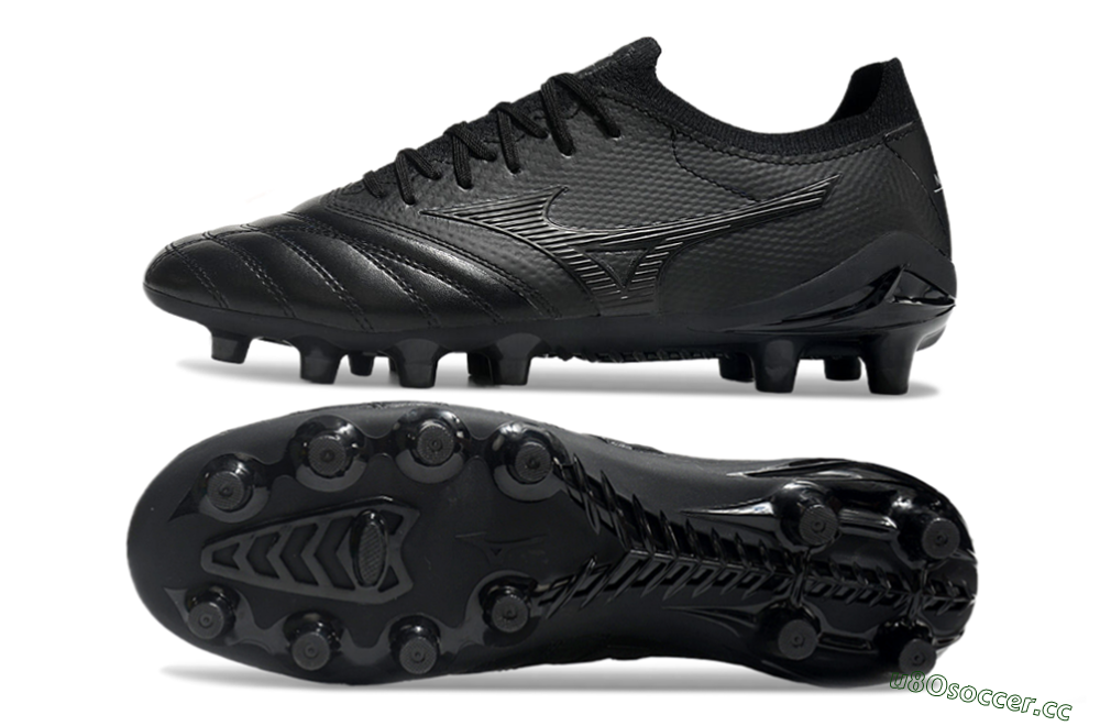 Men's Mizuno Morelia Neo 3 FG Firm Ground Low-Tops Football Boots - Black/Black 1