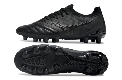 Men's Mizuno Morelia Neo 3 FG Firm Ground Low-Tops Football Boots - Black/Black