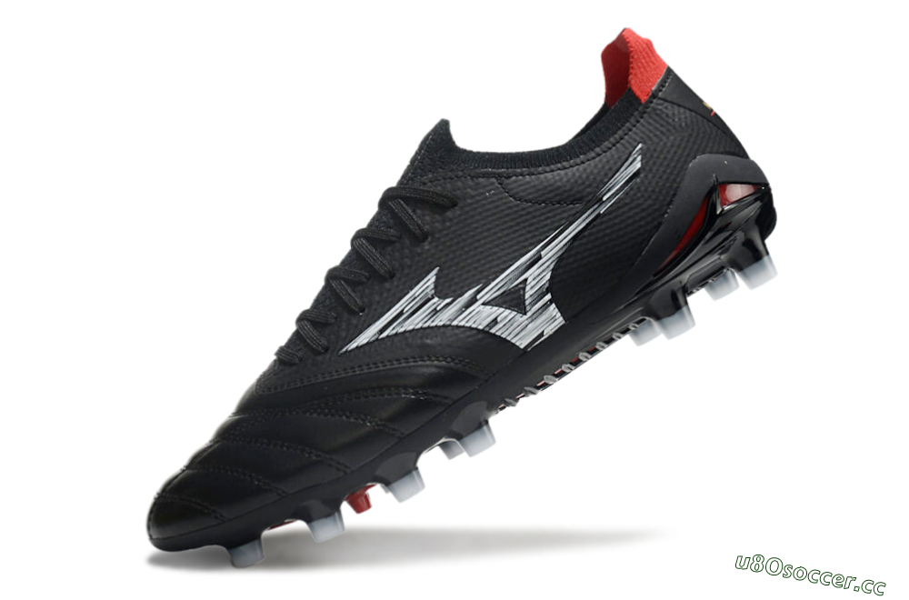 Men's Mizuno Morelia Neo 3 FG Firm Ground Low-Tops Football Boots - Black/White/Red 6